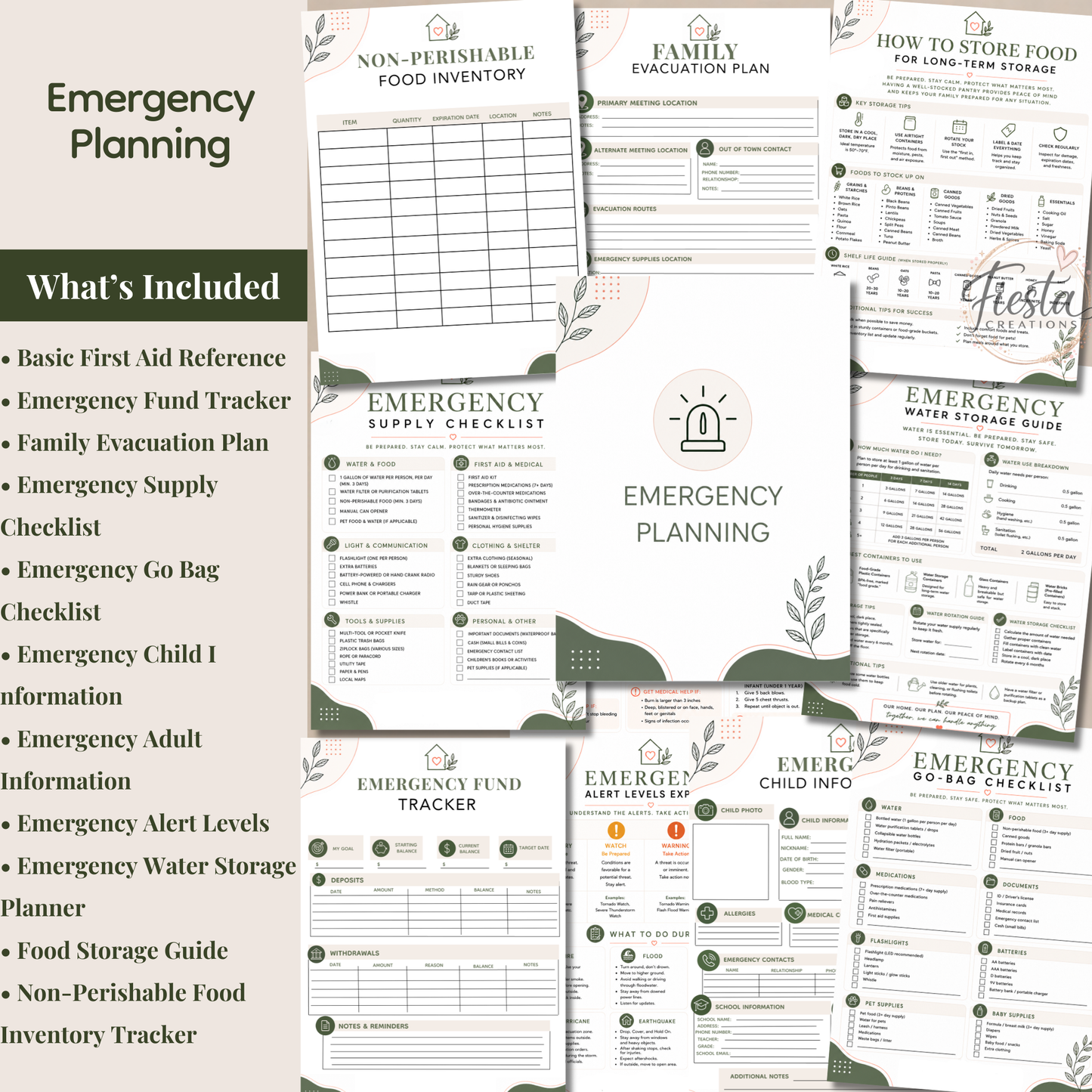 The Ultimate Family Preparedness & Organization | Emergency Binder Printable, Medical Records, Home & Vehicle Information, Childcare Organizer | All-in-One Emergency Planner