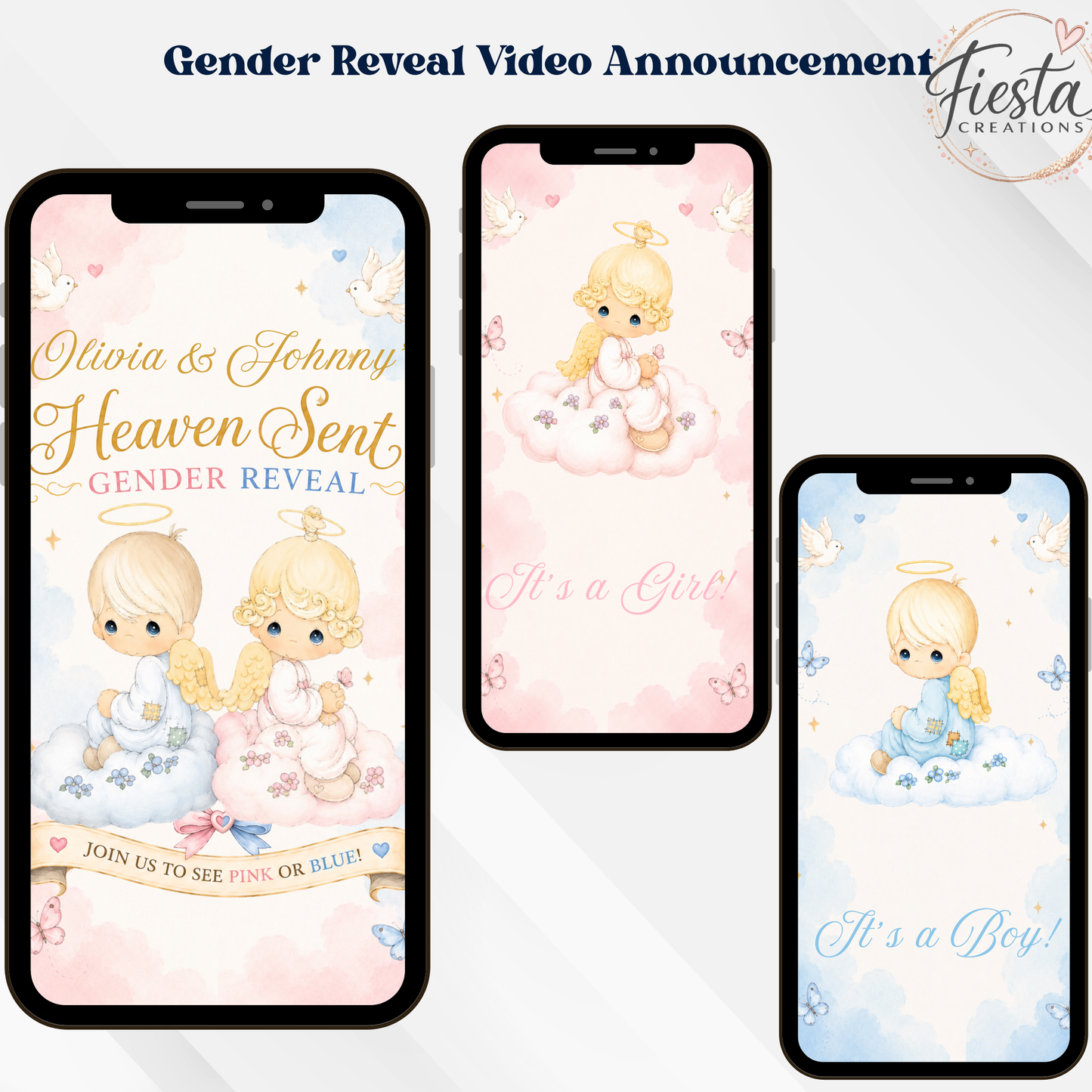 Precious Gender Reveal Video Announcement | It's a Boy or It's a Girl Reveal Video | Personalized Countdown Gender Reveal | Digital Download