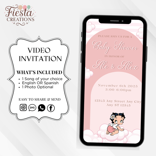 Betty Cloud Baby Shower Video Invitation