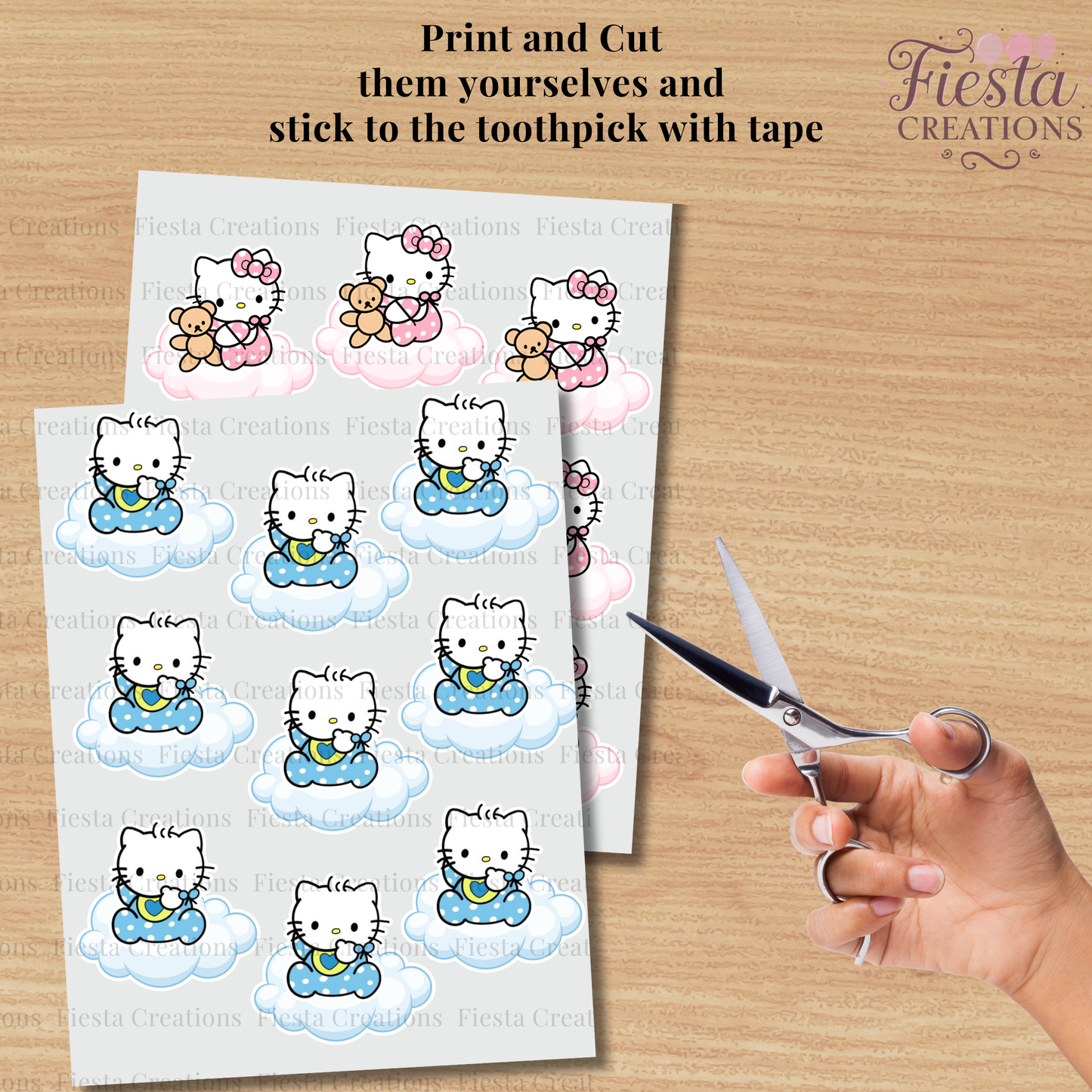 Printable HK & Gender Reveal Cupcake Toppers
