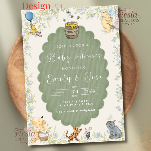 Winnie Green Baby Shower Invitation Temp