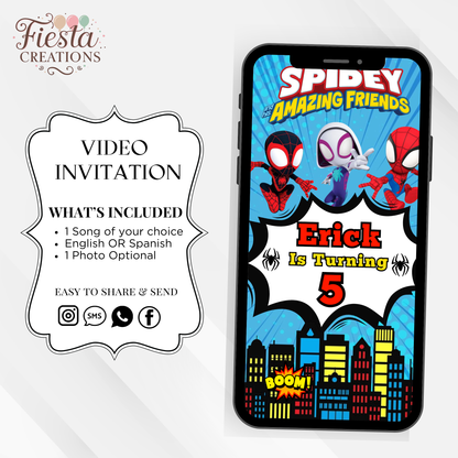 Spider Birthday Video Invitation