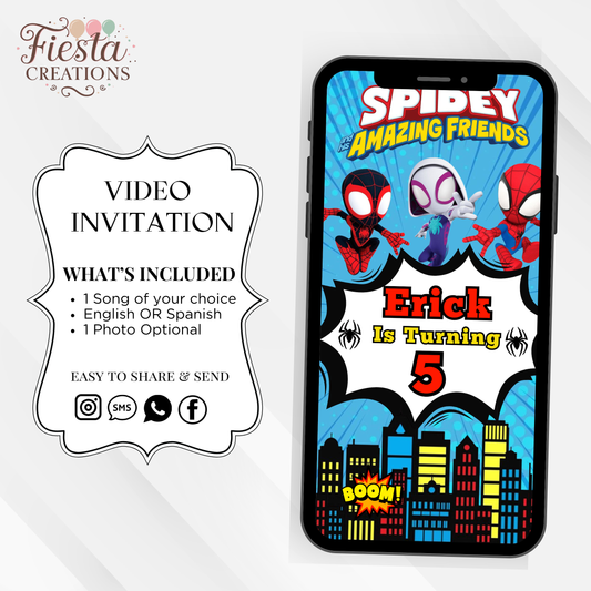 Spider Birthday Video Invitation