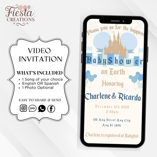 Blue Baby Land Baby Shower Video Invitation