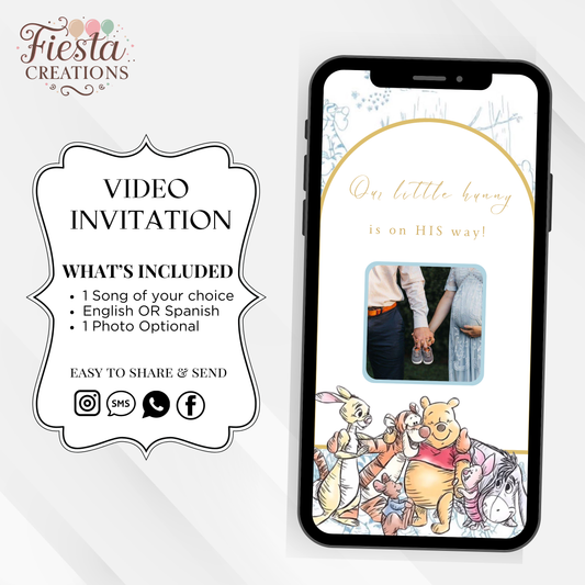 Winnie Classic Baby Shower Video Invitation