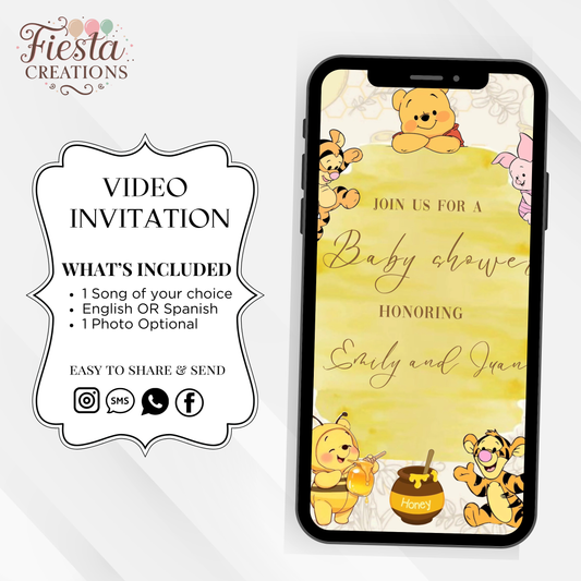 Winnie Baby Shower Video Invitation