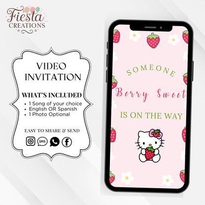 HK Strawberry Baby Shower Video Invitation