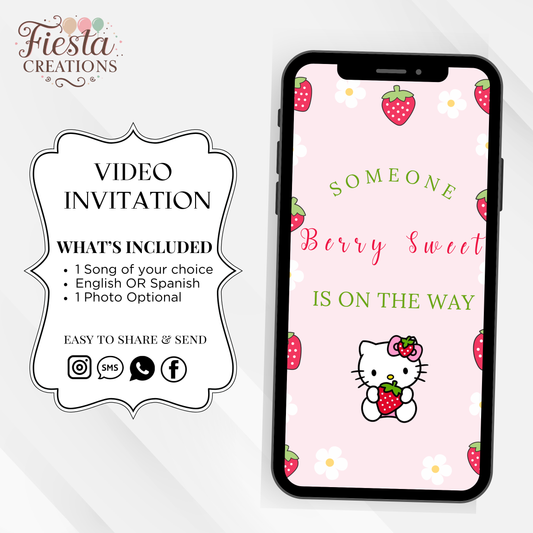 HK Strawberry Baby Shower Video Invitation