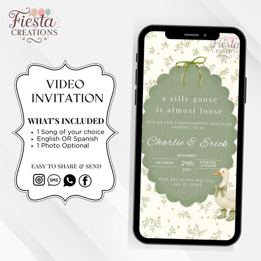 Green Goose Baby Shower Video Invitation