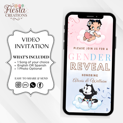 Betty & Felix Gender Reveal Video Invitation