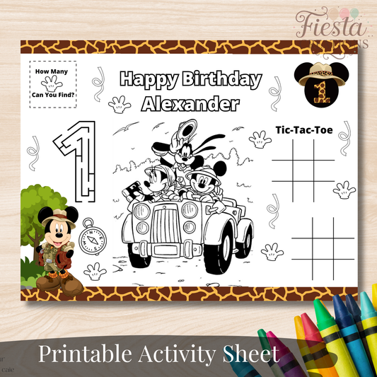 Mouse Birthday Activity Sheet