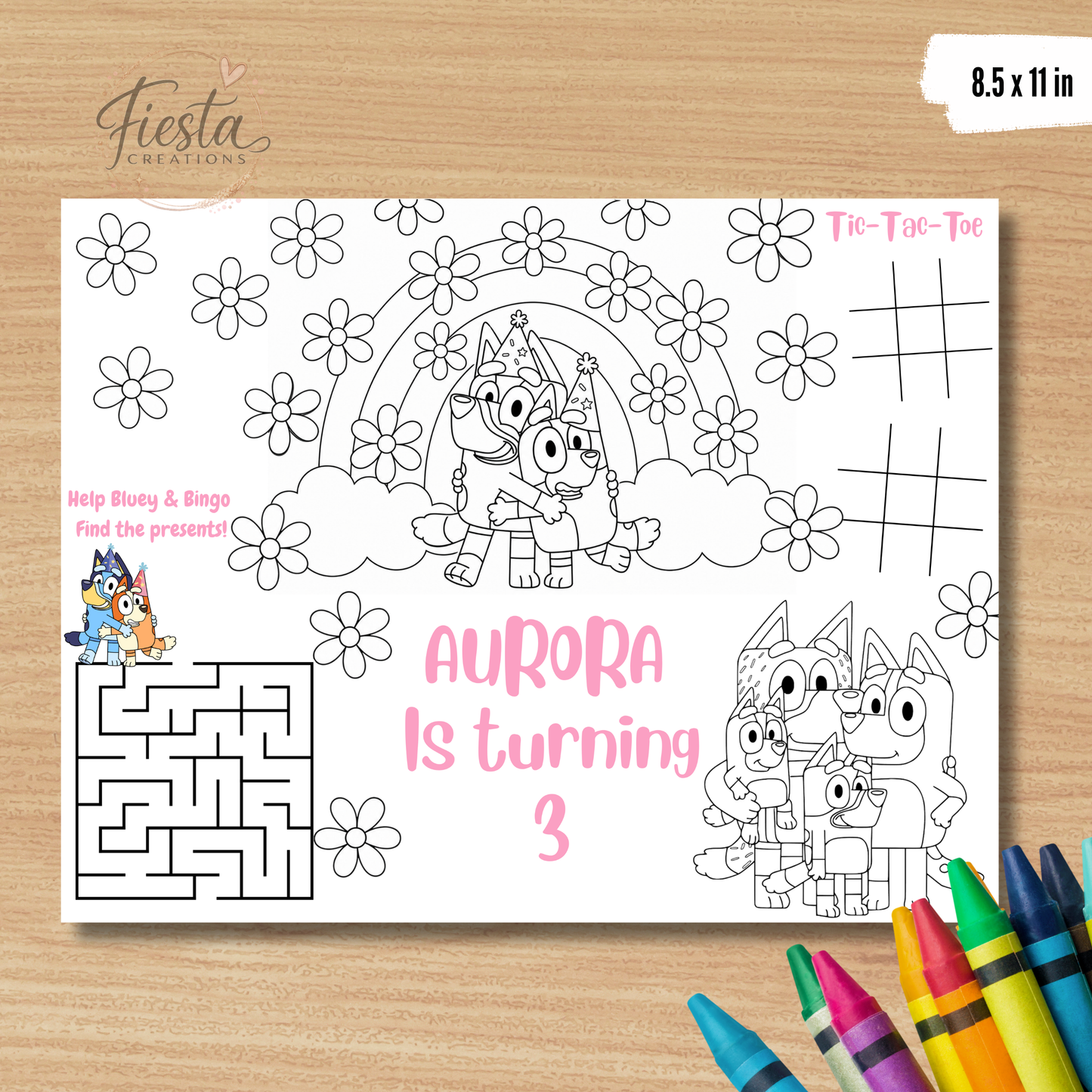 Pink Bluey Fiesta Bundle Templates