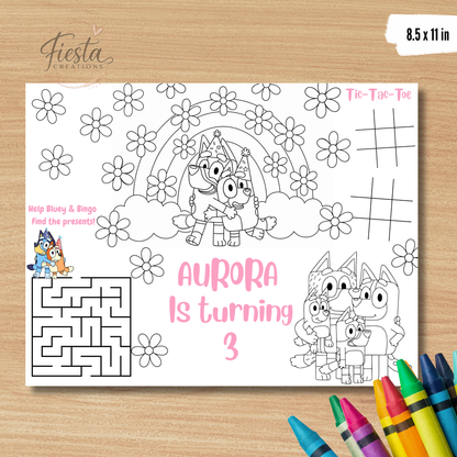 Pink Bluey Fiesta Bundle Templates
