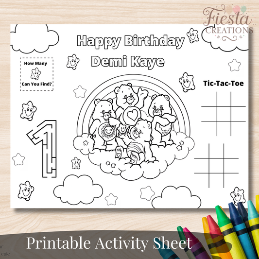 Bear Birthday Activity Sheet