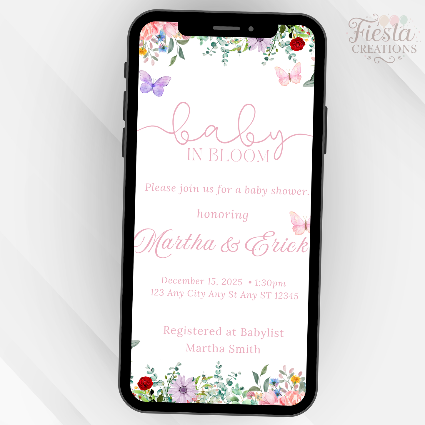 Baby in bloom Baby Shower Video Invitation