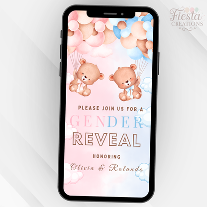 Bears Gender Reveal Video Invitation