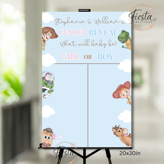 Gender Reveal Voting Sign 20x30 Printable | Toy Story