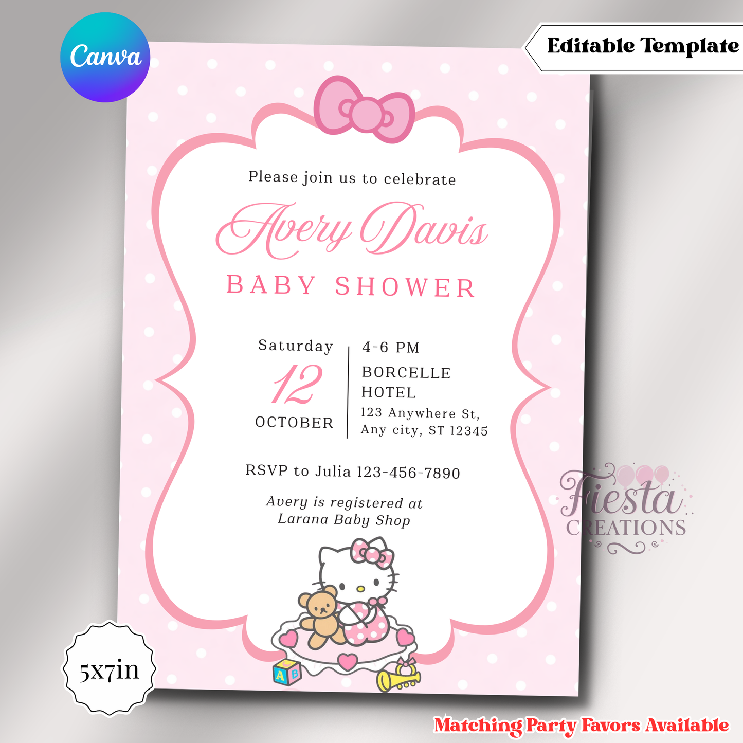 Hello Baby #2 | 5x7 Editable Template | Instant Download