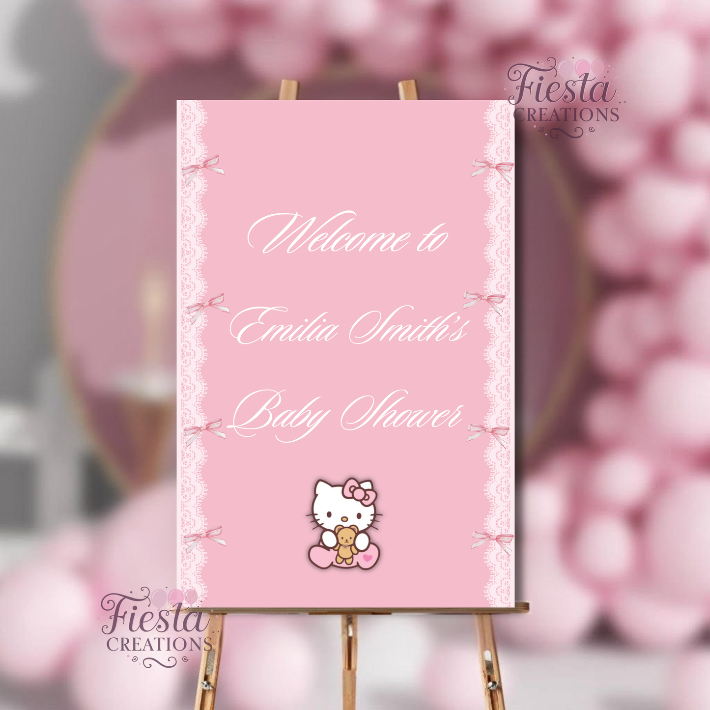 Coquette HK Baby Shower Welcome Sign