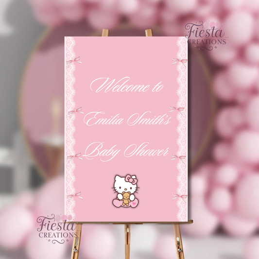 Coquette HK Baby Shower Welcome Sign