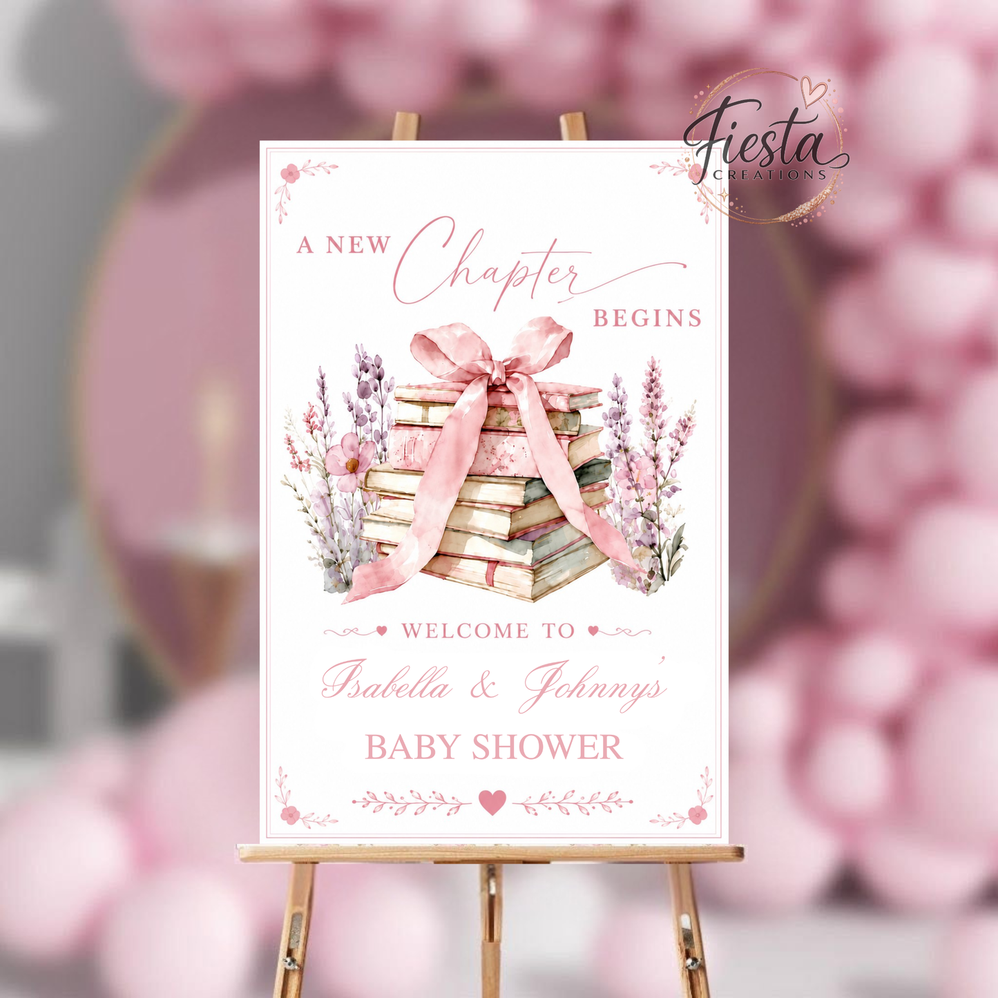 Story Time Baby Shower Welcome Sign 20x30in
