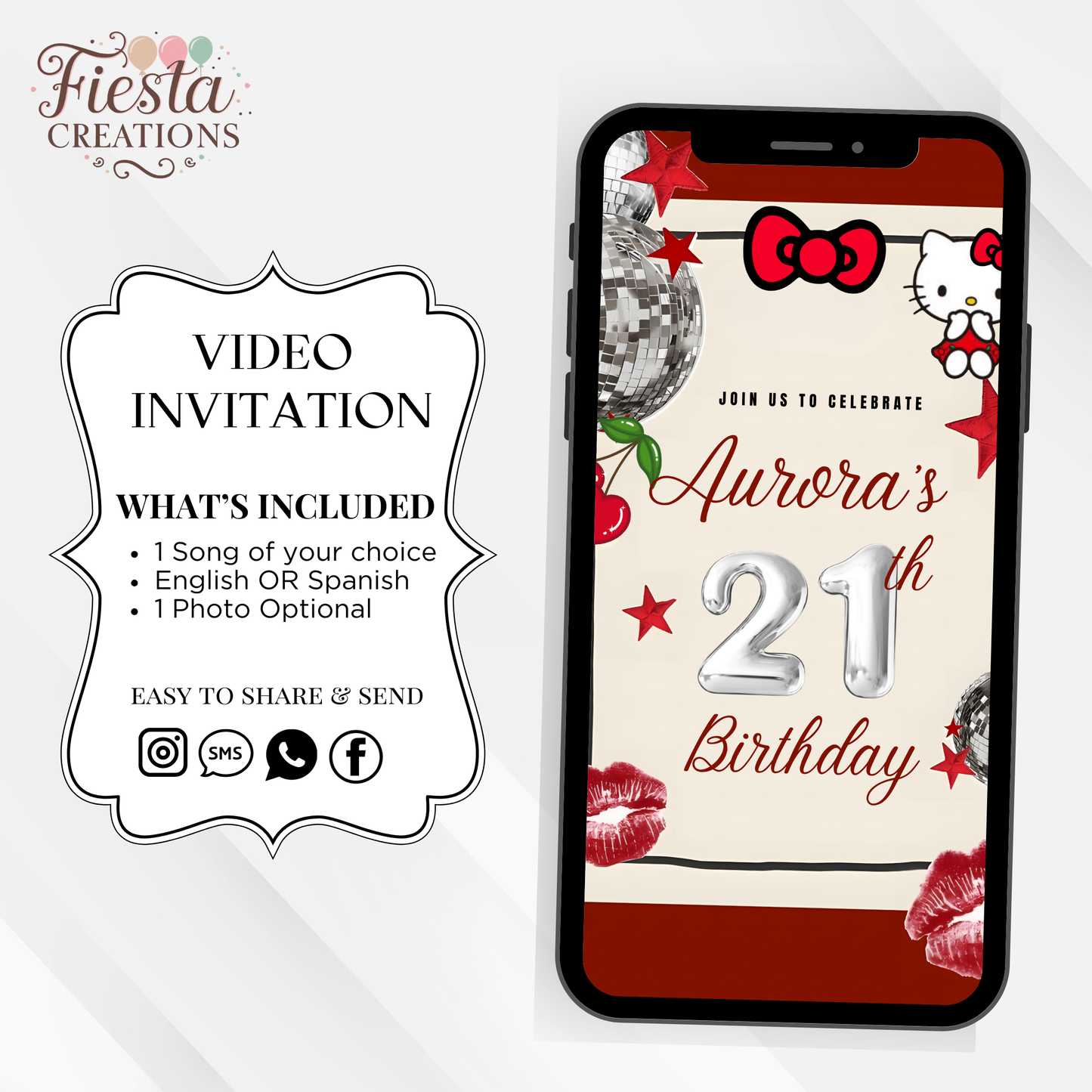 HK Red Birthday Video Invitation