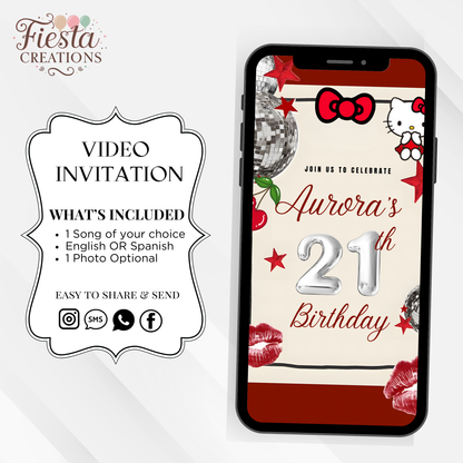 HK Red Birthday Video Invitation