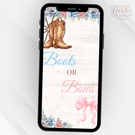 Boots or Bow Gender Reveal Video Invitation