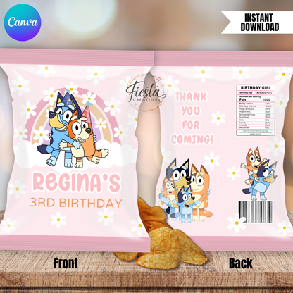 Pink Bluey Fiesta Bundle Templates