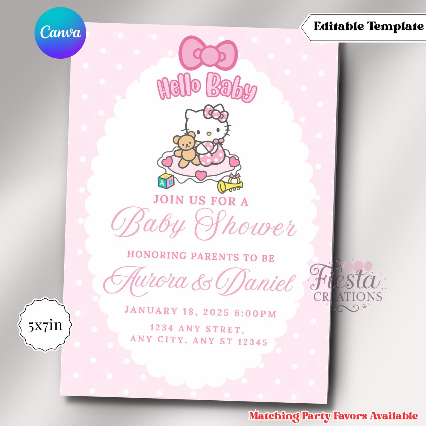 Hello Baby #3 | 5x7 Editable Template | Instant Download