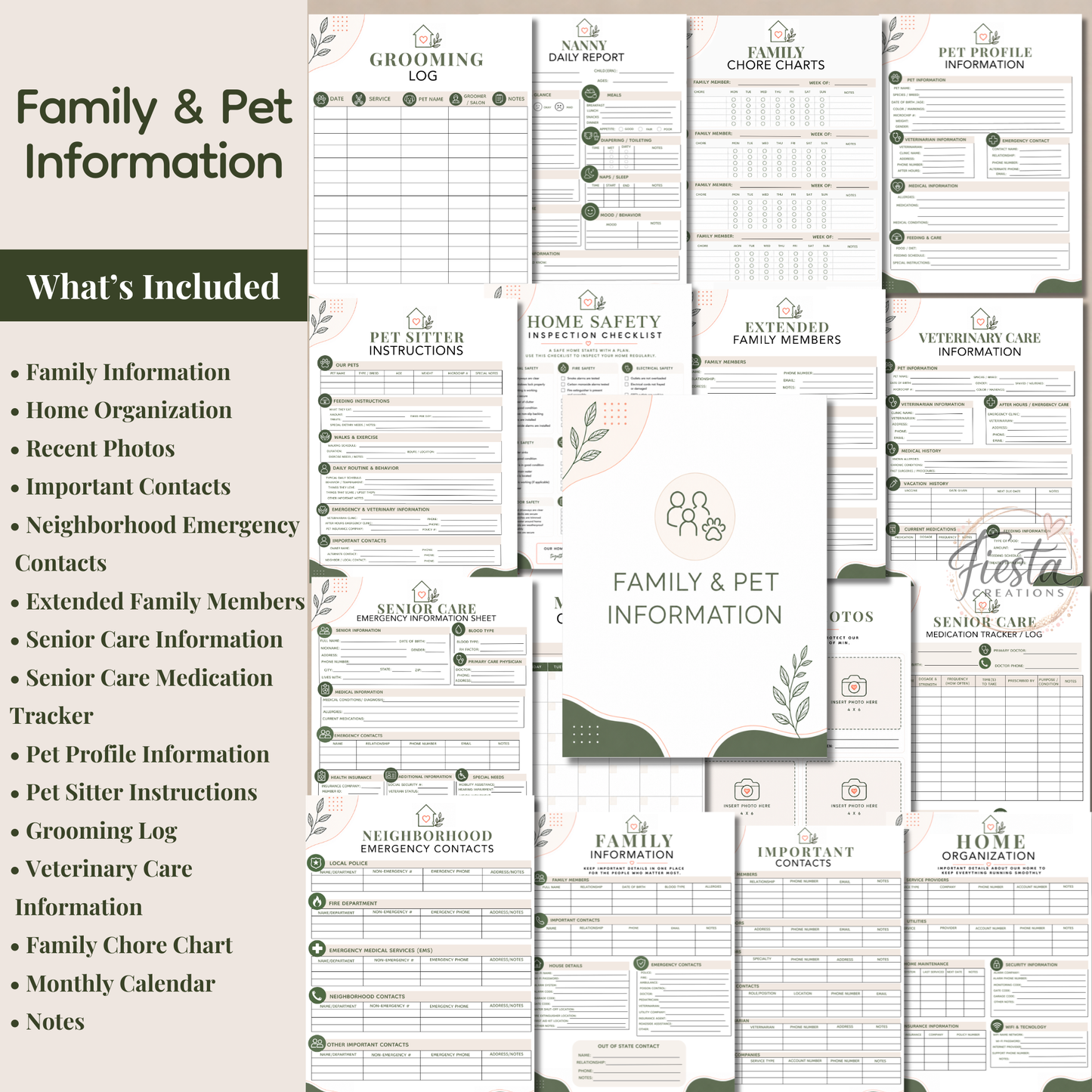 The Ultimate Family Preparedness & Organization | Emergency Binder Printable, Medical Records, Home & Vehicle Information, Childcare Organizer | All-in-One Emergency Planner