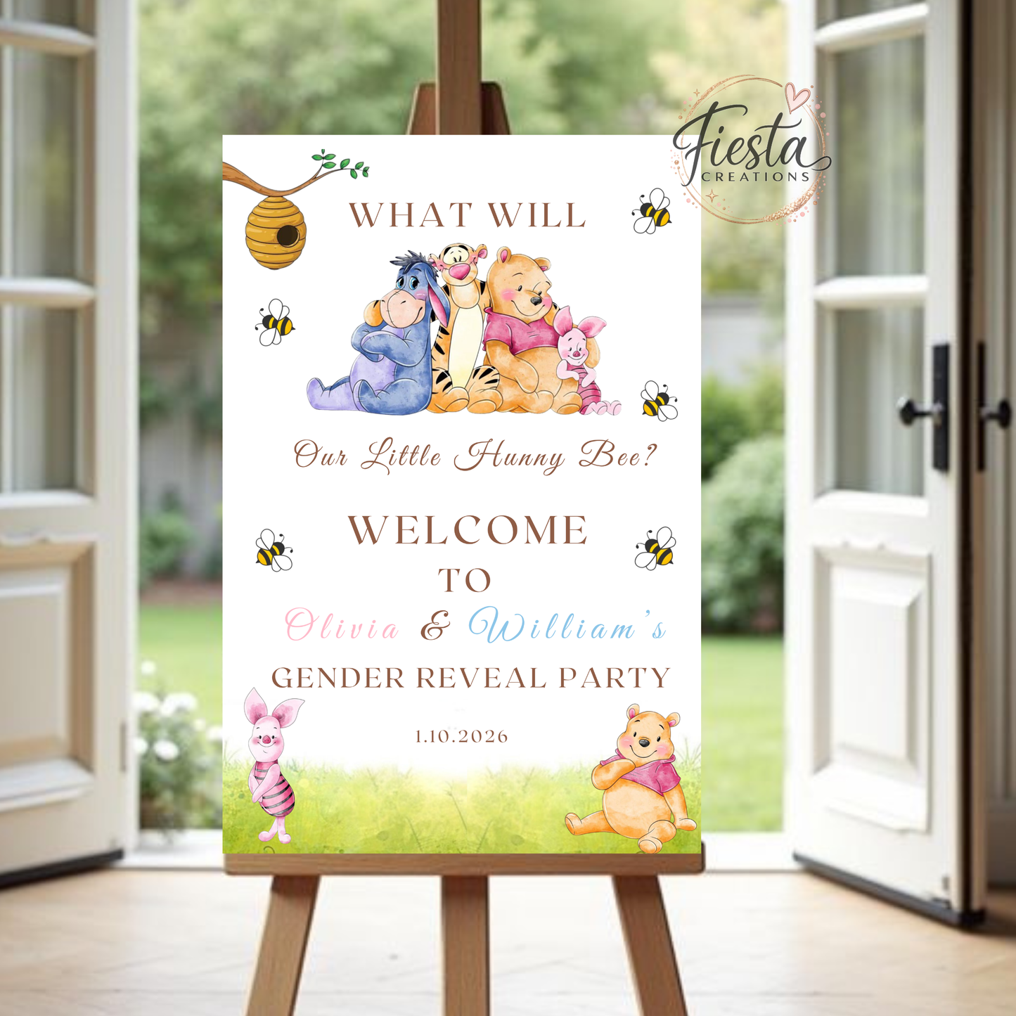 Winnie #1 Gender Reveal DIY Celebration Bundle