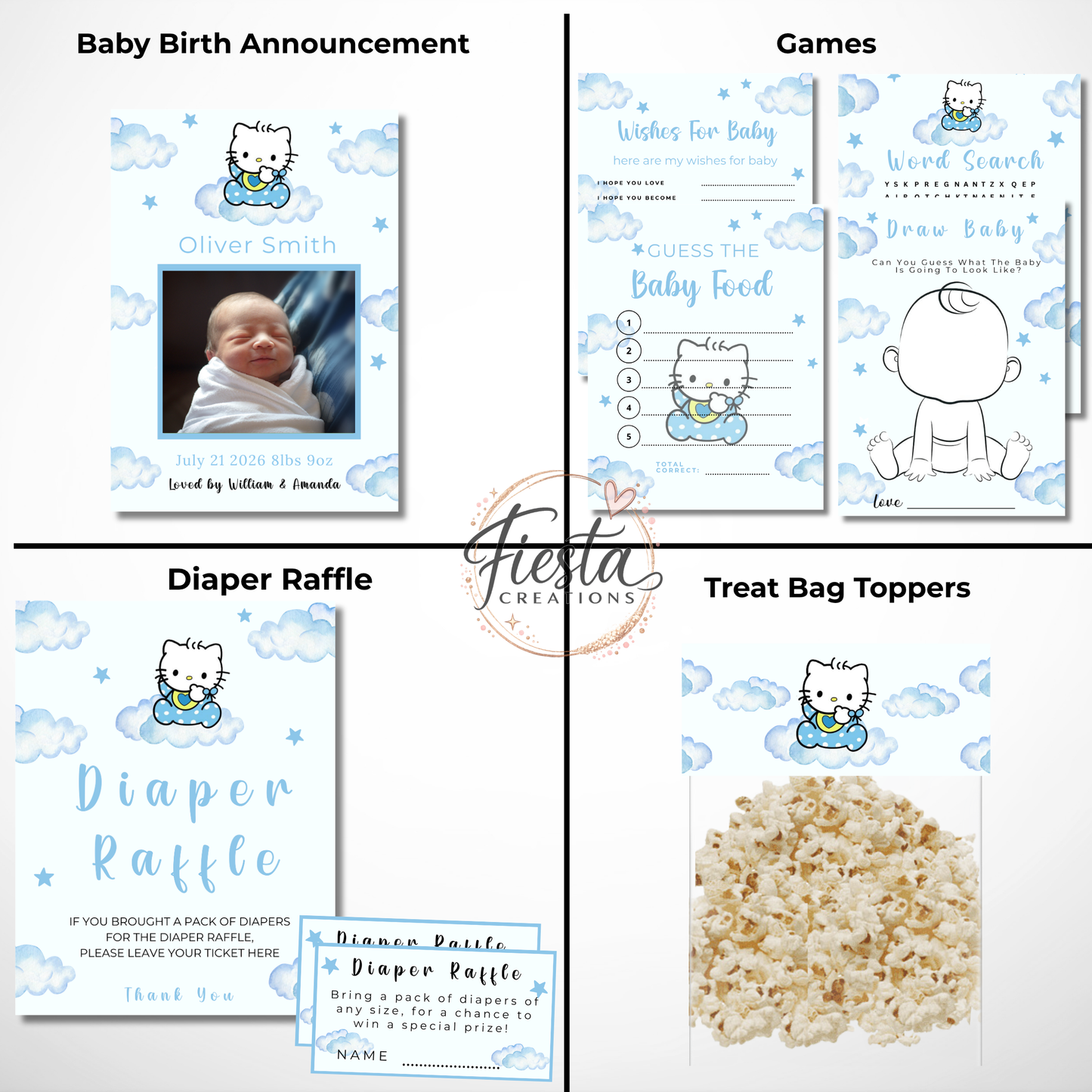Daniel Baby Shower Mega Bundle | Editable Templates