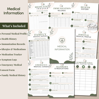 The Ultimate Family Preparedness & Organization | Emergency Binder Printable, Medical Records, Home & Vehicle Information, Childcare Organizer | All-in-One Emergency Planner