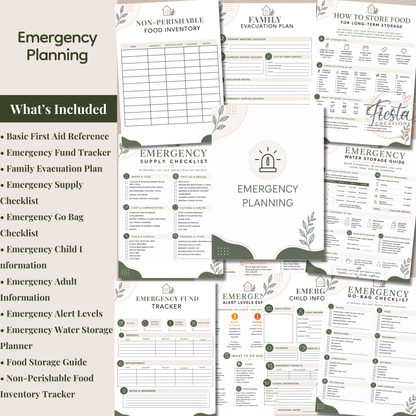 The Ultimate Family Preparedness & Organization | Emergency Binder Printable, Medical Records, Home & Vehicle Information, Childcare Organizer | All-in-One Emergency Planner