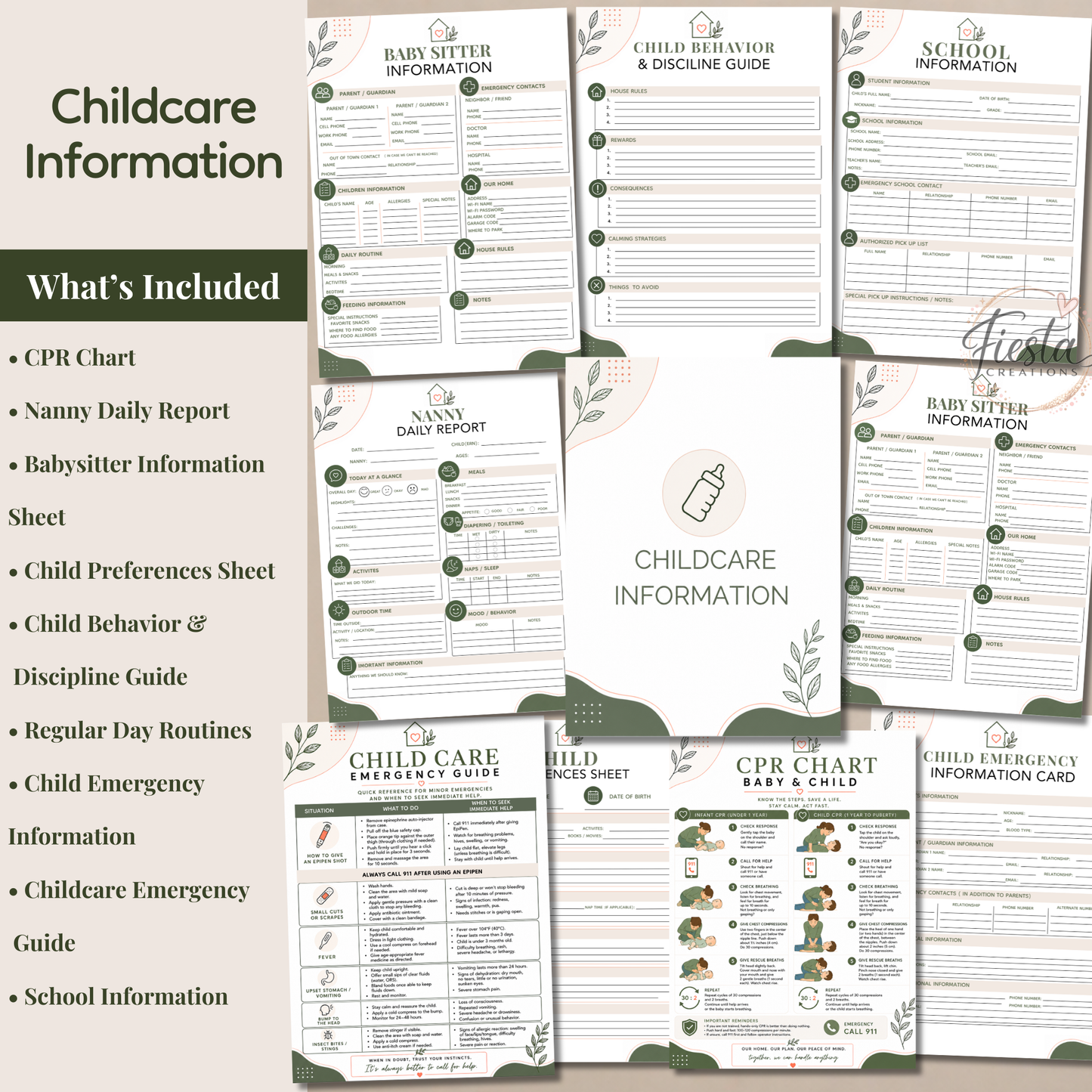 The Ultimate Family Preparedness & Organization | Emergency Binder Printable, Medical Records, Home & Vehicle Information, Childcare Organizer | All-in-One Emergency Planner