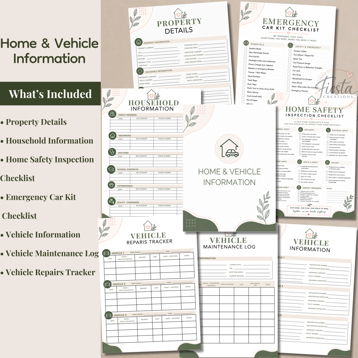 The Ultimate Family Preparedness & Organization | Emergency Binder Printable, Medical Records, Home & Vehicle Information, Childcare Organizer | All-in-One Emergency Planner