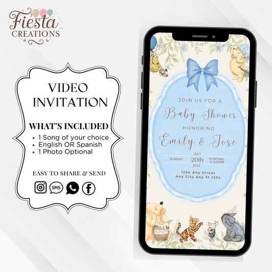 Winnie Baby Boy Video Invitation