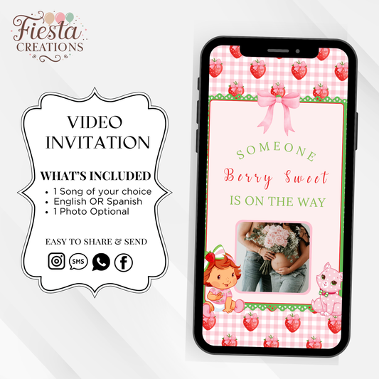 Strawberry Baby Shower Video Invitation