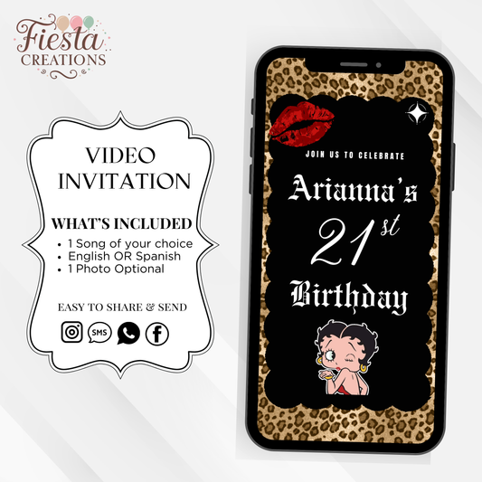 Betty 21st Birthday Video Invitation