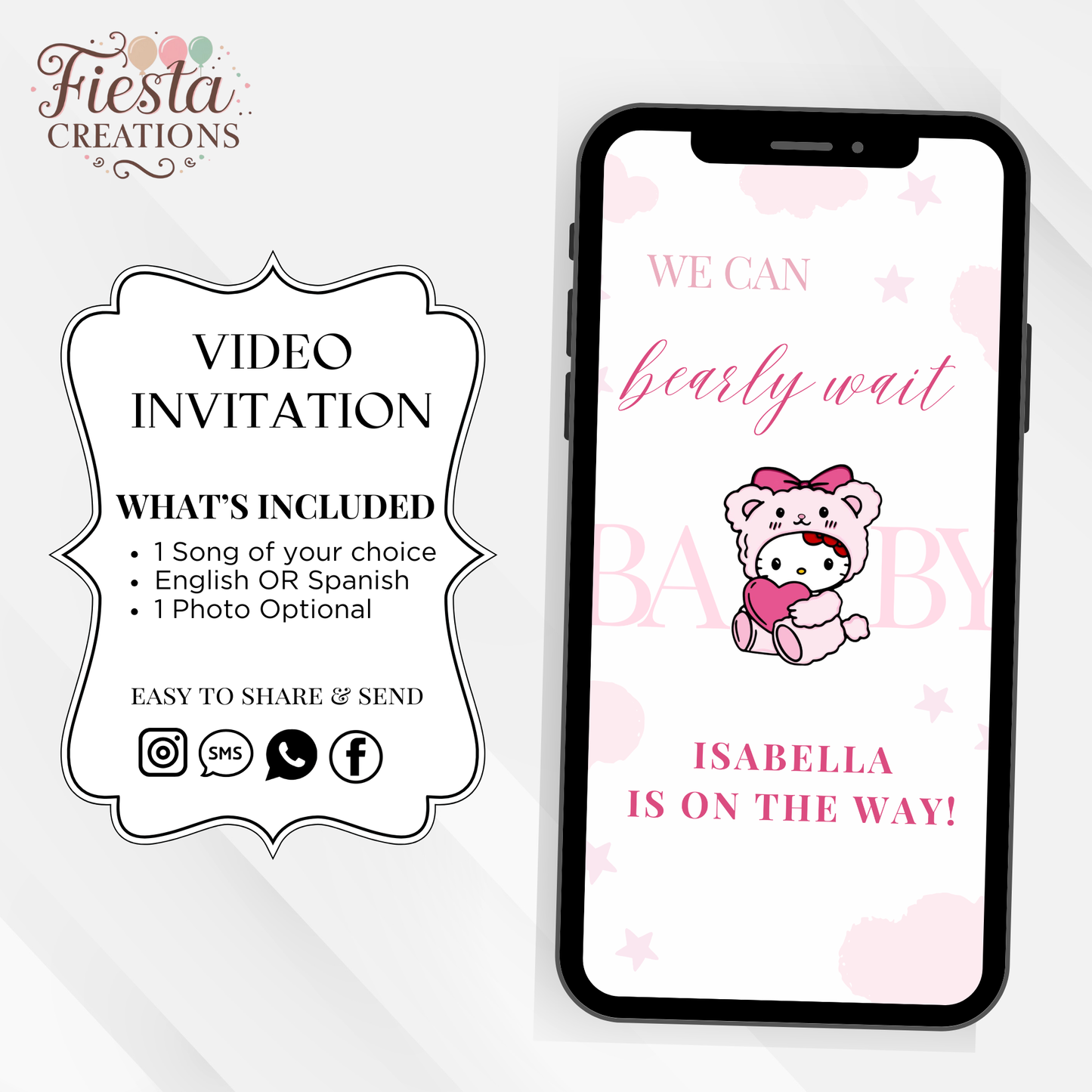 Bear HK Baby Shower Video Invitation