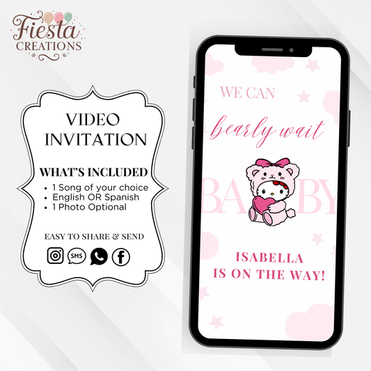Bear HK Baby Shower Video Invitation