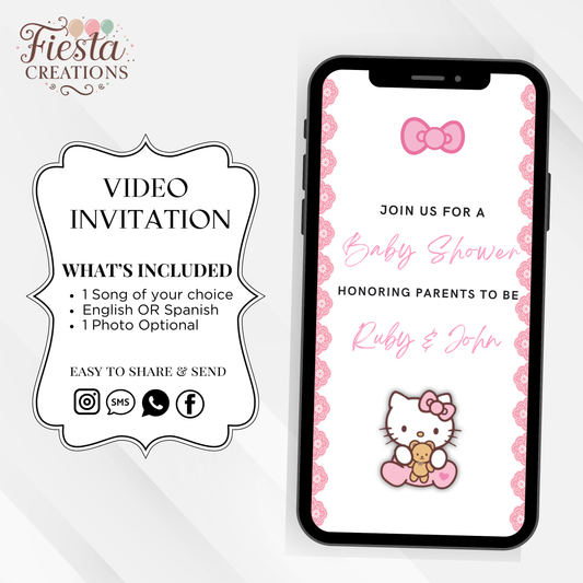 HK Bow Baby Shower Video Invitation