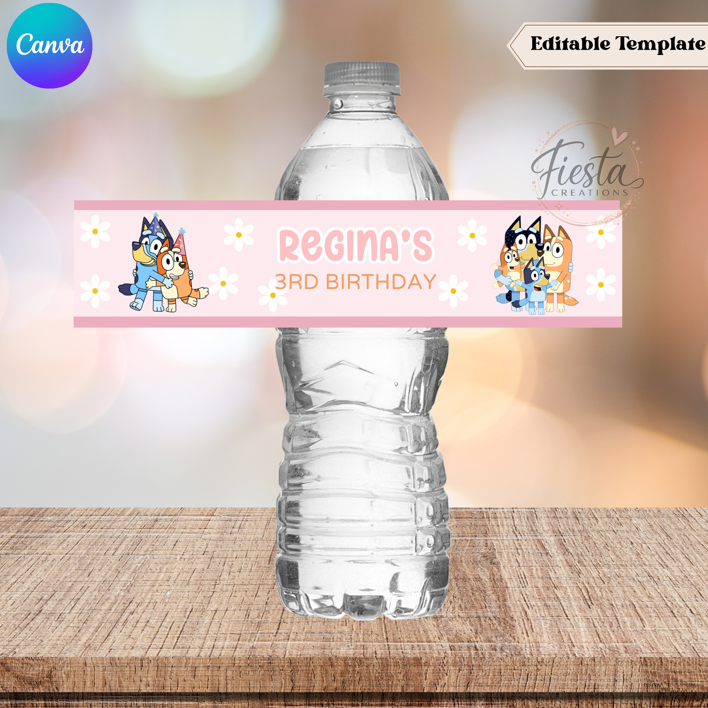 Pink Bluey Fiesta Bundle Templates