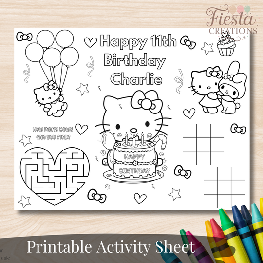 Kawaii Kitty Activity Sheet