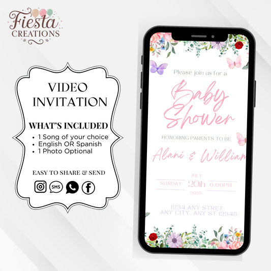 Baby in bloom Baby Shower Video Invitation