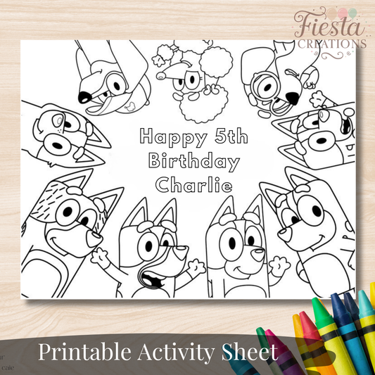 Dogs Birthday Activity Sheet