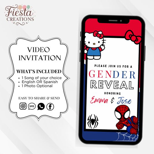 Spider or Kitty Baby Shower Video Invitation