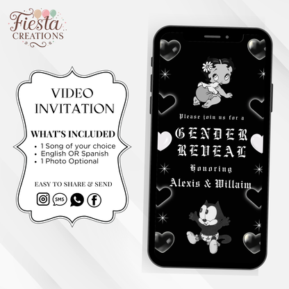 Black & White Betty or Felix Gender Reveal