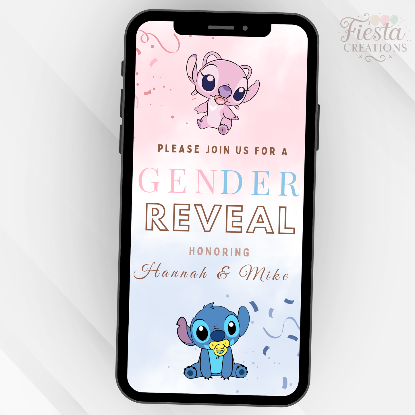 Stitch Gender Reveal Video Invitation